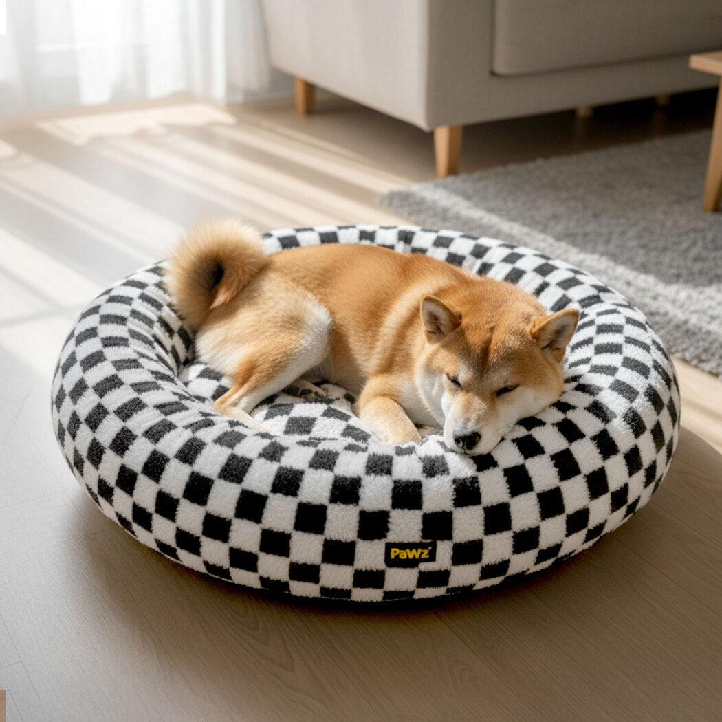 Pawz Circular Plush Dog Cosy Bed Calming Pet Plush Bed-2050056799842865159