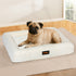 Pawz M Size Orthopedic Dog Bed with Corduroy Removable Cover Waterproof Washable Beige-2065254249008336903