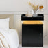 Levede Bedside Table USB Charger Outlet RGB Black-2006732841714585606