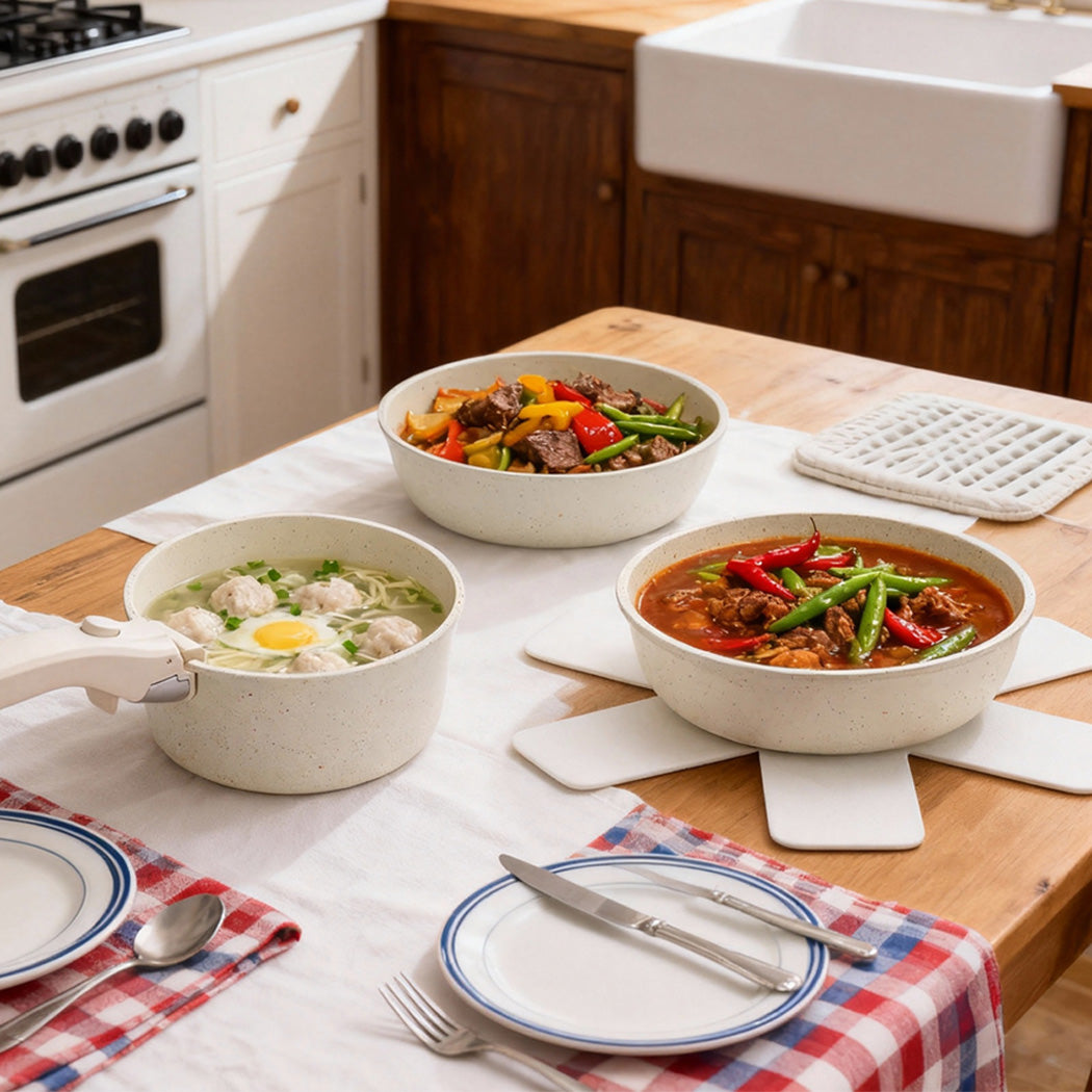 Toque 9-Piece Non Stick Cookware Set Kitchen Fry Pan-2011971112791052295