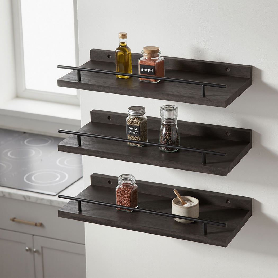 Levede Floating Wall Shelves  3 Pcs Wall Mounted Storage Display Rack Bedroom-2050059023952252935