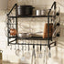 Toque Pot Rack Wall Mounted 2 Tier Hanging Cookware Organizer 20 Hooks Pan Rack-2072893580028022791