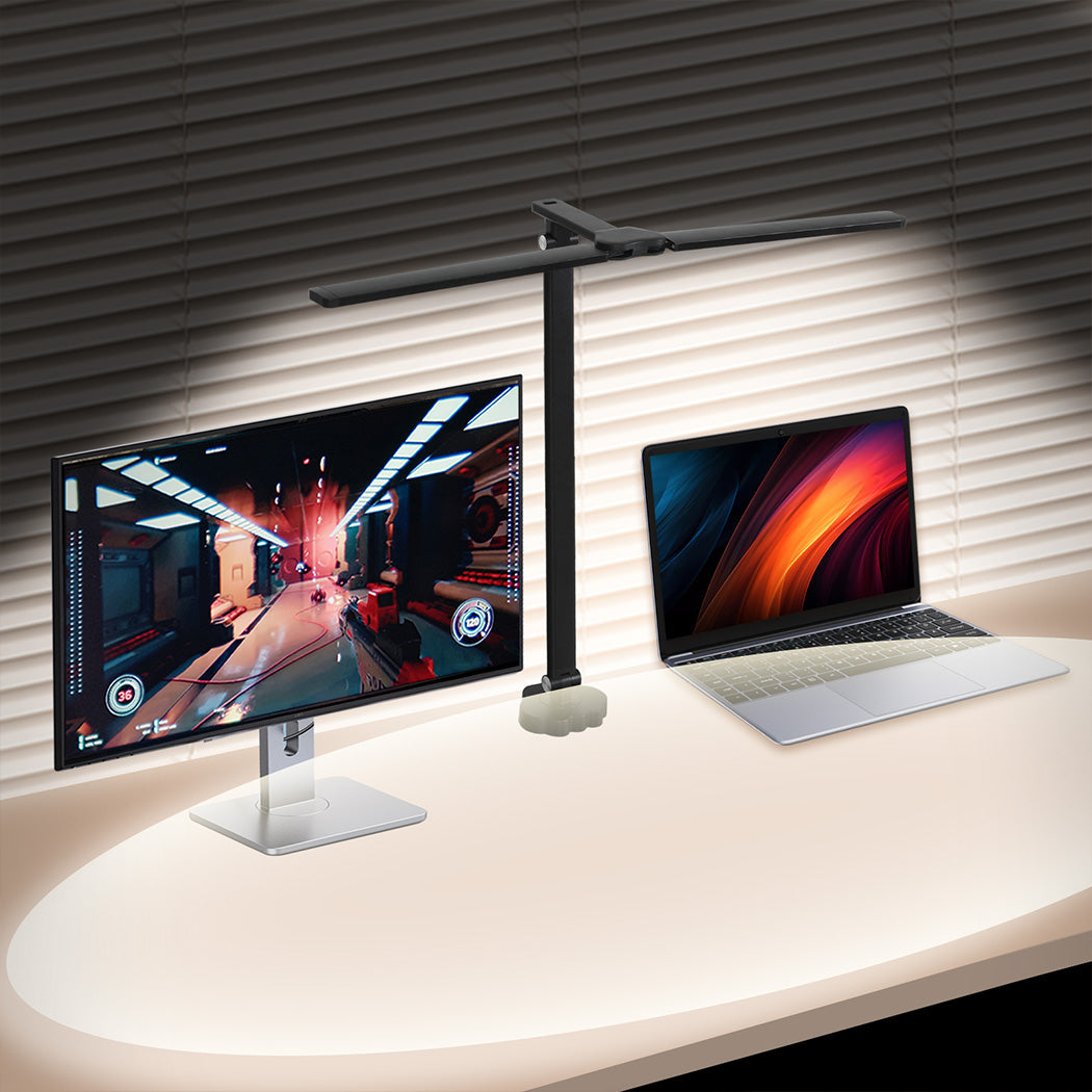 Emitto Double Head LED Desk Lamp Dimmable With Clamp-1919278357359497223