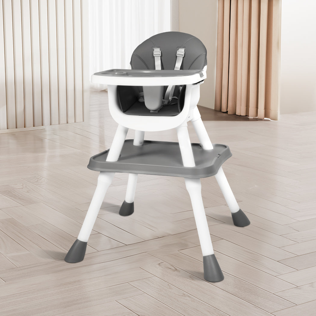 Baby High Chair 8-In-1 Removable Seat and Trays Eat Play Learn Table