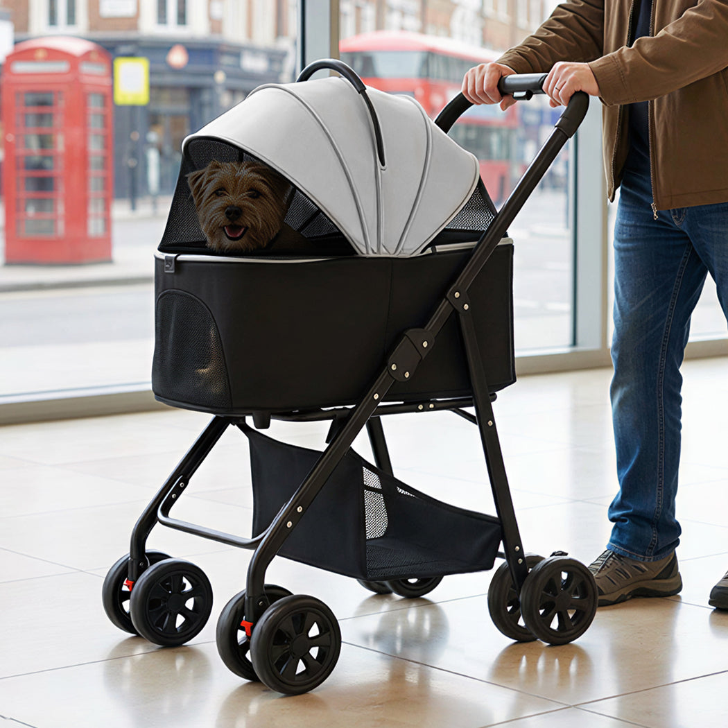 Pawz Pet Stroller 3 in1Dog Cat Pram Foldable Carrier-2065254637061148679