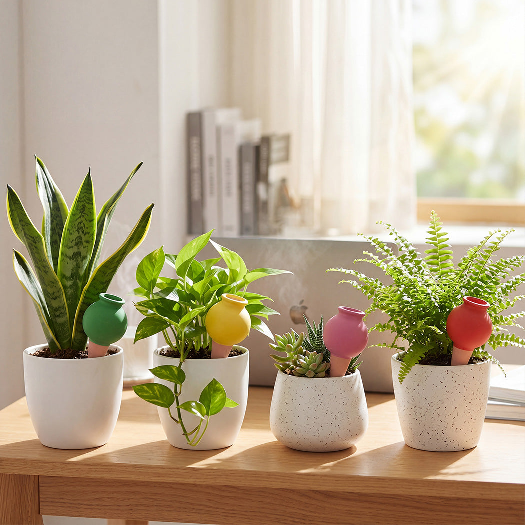 Toque 8 Pcs Self Watering Terracotta Garden Plant Spikes Drip Irrigation System-2072893580225155079