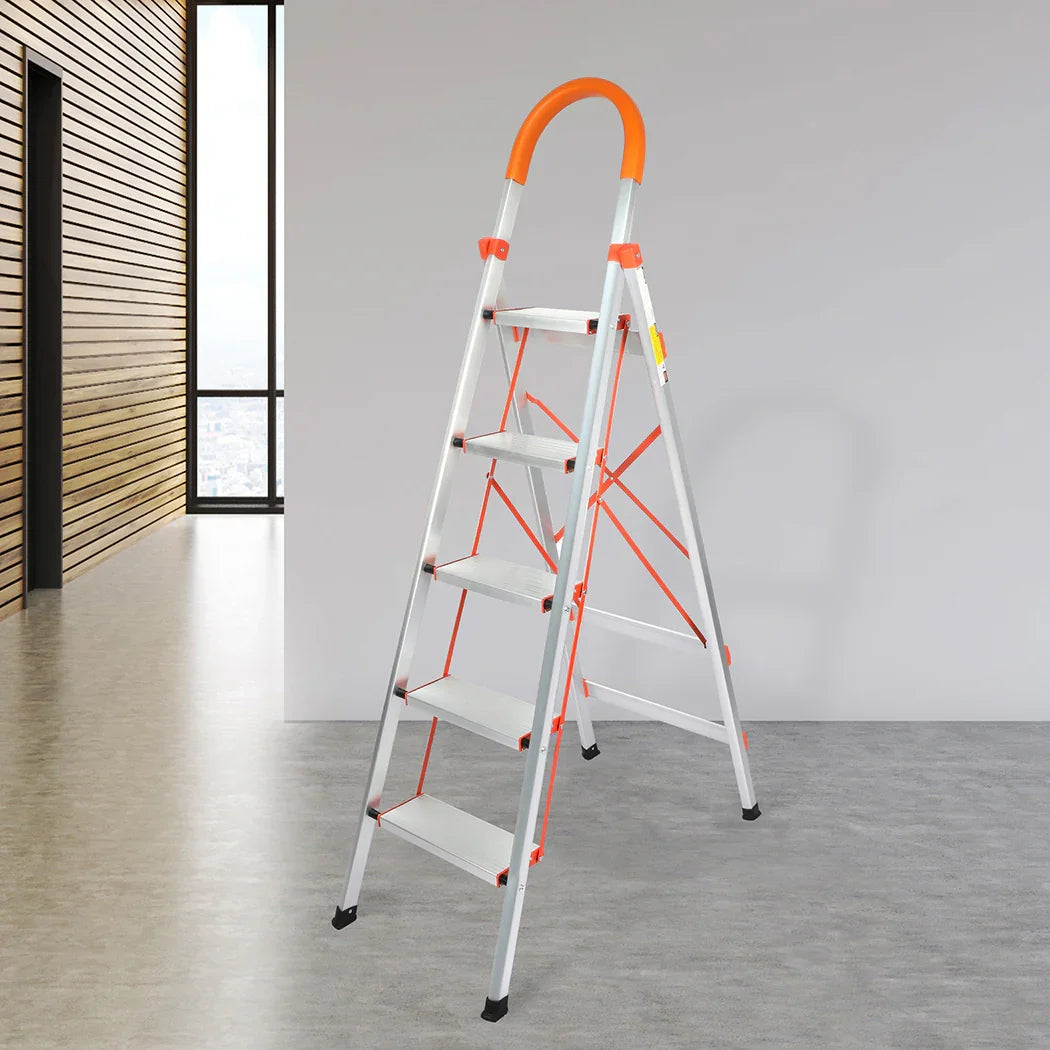 Traderight 5 Step Ladder Folding Aluminium-2006733183529390087