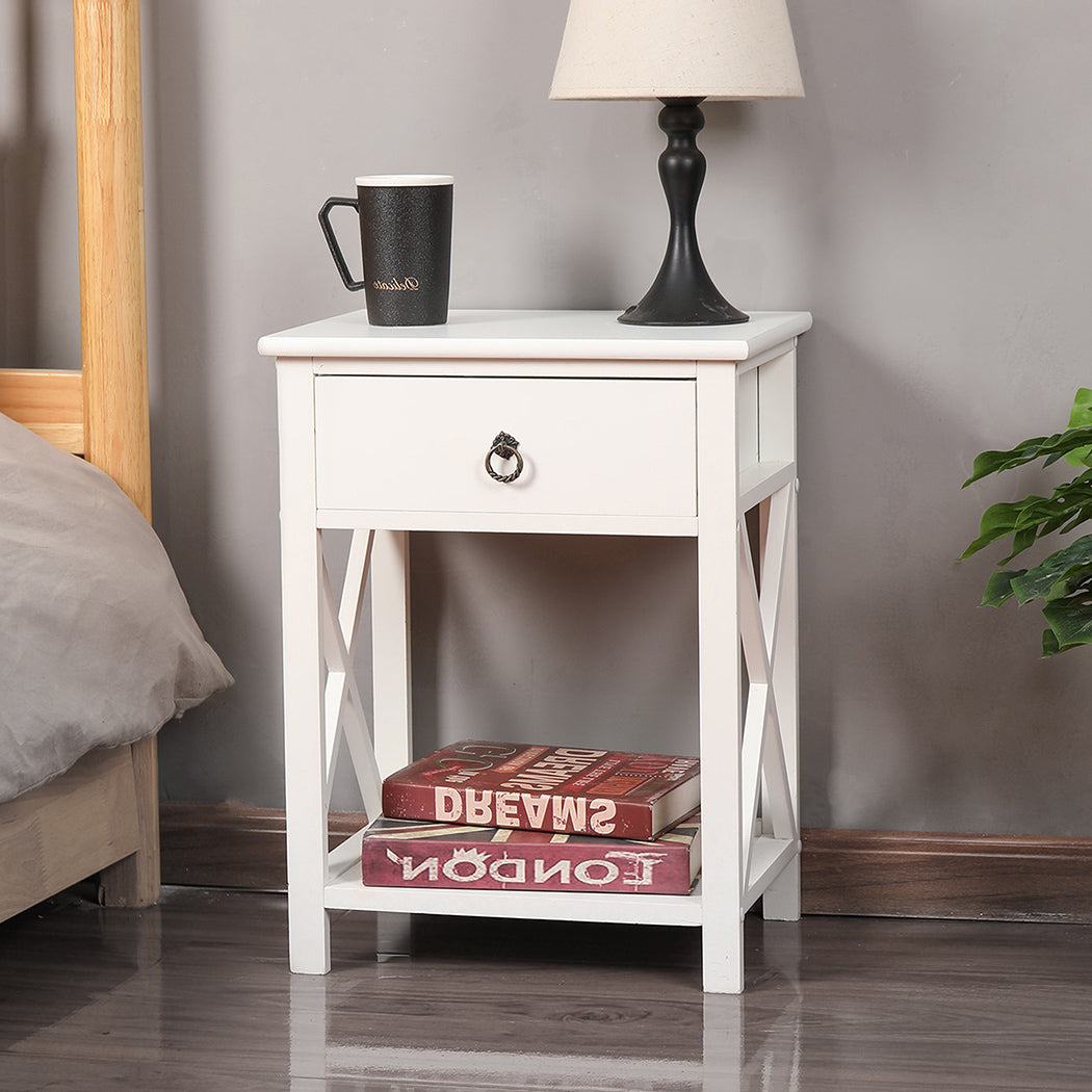 Levede 2x Bedside Tables Drawers Side-1864183518687531015