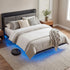Levede Floating Bed Frame Double LED USB Power Storage Headboard Metal Base-2050059005740584967