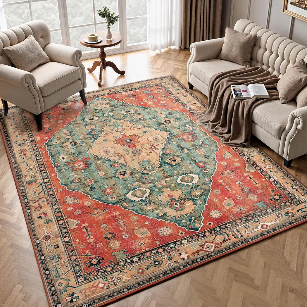 Marlow Floor Rug Vintage Polyester Washable Area Rugs-2050056915177836551
