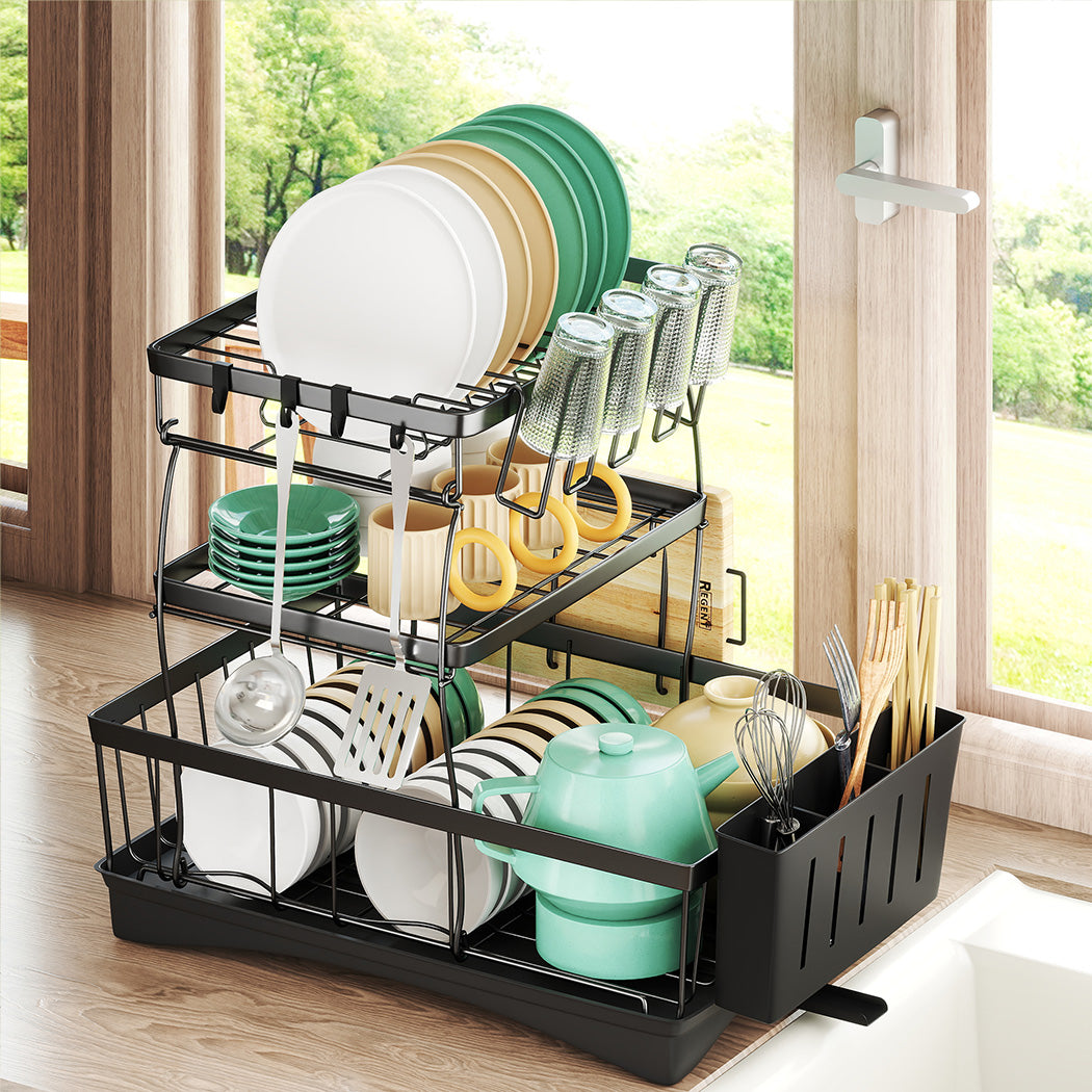 Toque Dish Drying Rack Plate Drainer Cup Holder-2065254247775211527