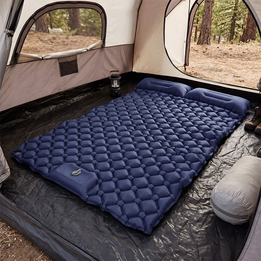 DreamZ Camping Mattress Sleeping Pad Inflation 40D Nylon TPU Camping Blue-2100034976501338119