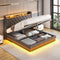 Levede Double Bed Frame Gas Lift LED Light-2006732862769991687