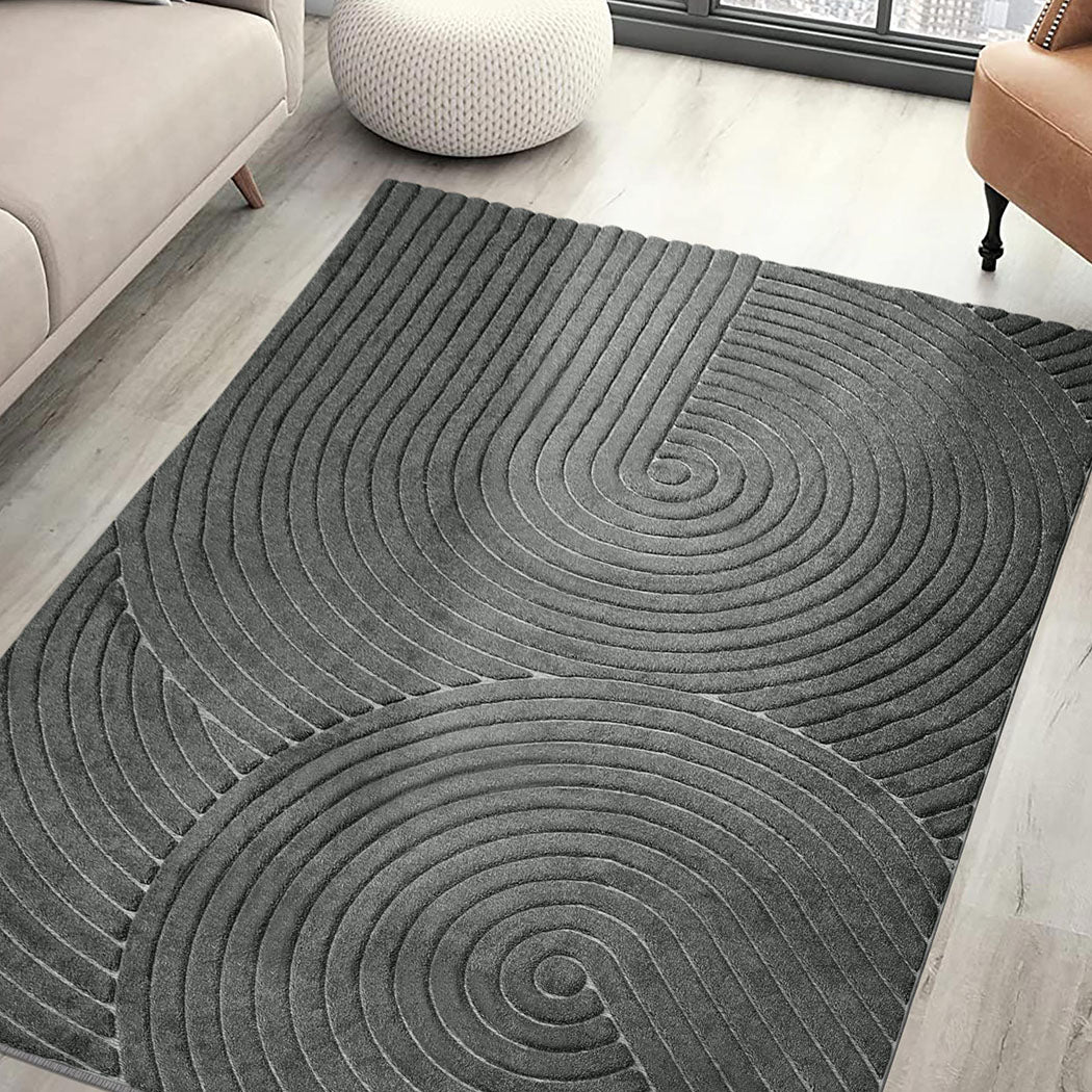 Marlow Floor Rug Soft Polyester Carpet Non Slip Plush Shaggy Rugs Geometric-1894516741392961543
