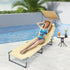 Levede Foldable Lounge Chairs with Canopy Khaki-2006732877097734151