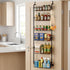 Toque Over the Door Pantry Organiser 6 Tiers Metal Hanging Storage Rack Black-2050059015542673415
