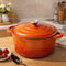 Toque Cast Iron Pot Dutch Oven Enameled Evenly Heats for Slow Cooking Orange-2109799595842932744