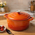 Toque Cast Iron Pot Dutch Oven Enameled Evenly Heats for Slow Cooking Orange-2109799595842932744