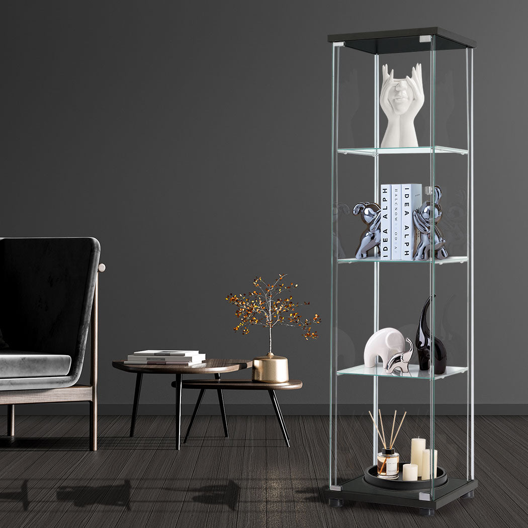 Stacked Display Storage Cabinet Glass Black-2006733282951172103