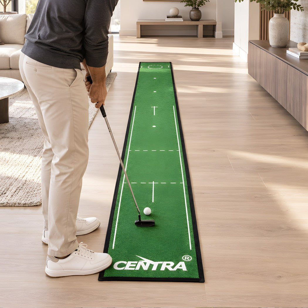 Centra Golf Putting Mat 250cm Nylon Surface 10-Speed Roll Indoor Outdoor Green-2109799593494122504