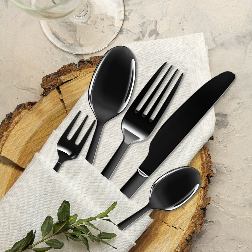 Stainless Steel Cutlery Set Travel Knife Black-1864184347029016583