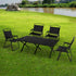 Levede Folding Camping Table Chair Set Black-2006733114986074119