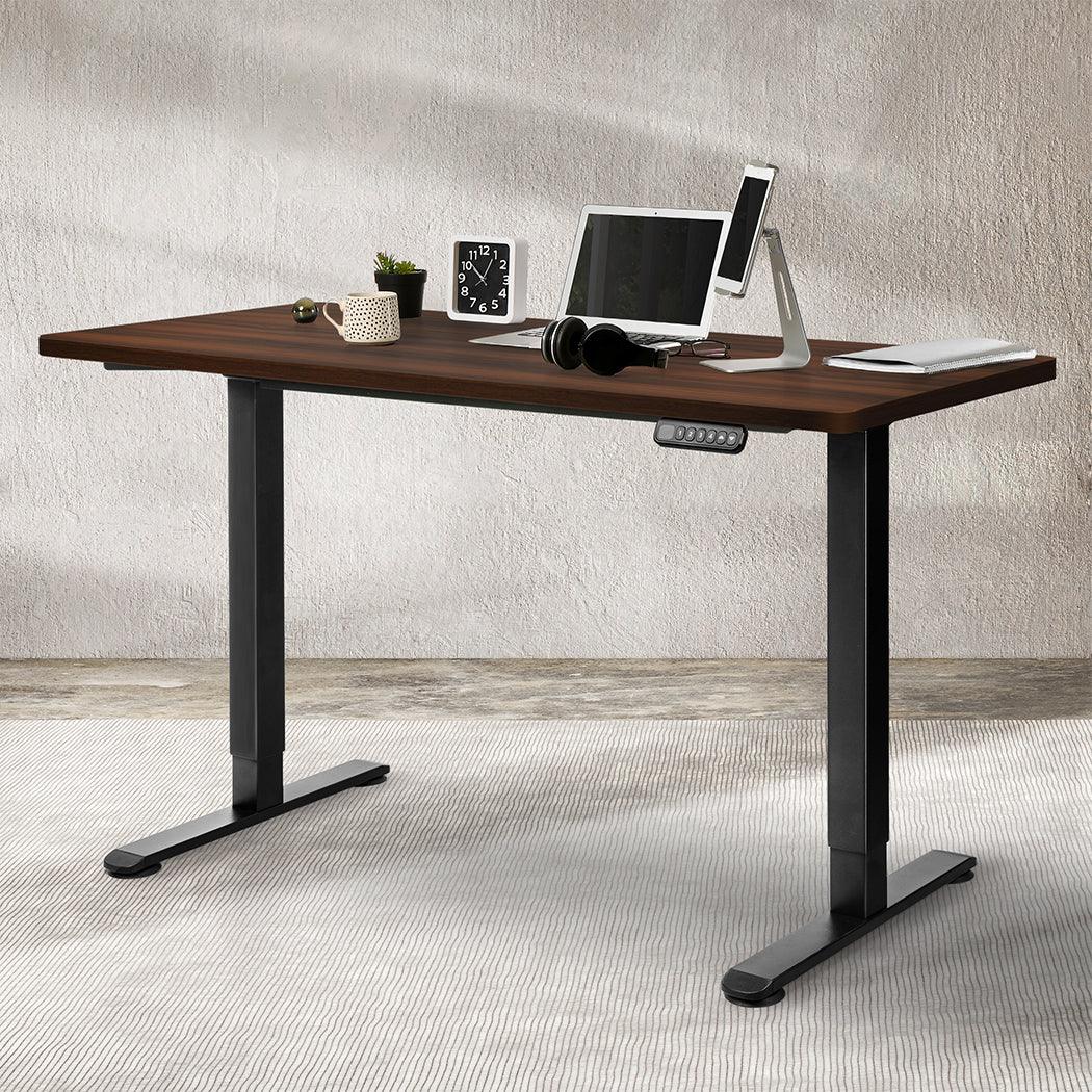 Levede Motorised Standing Desk Adjustable 140cm Walnut 1000x 1MM-2006733292715511815