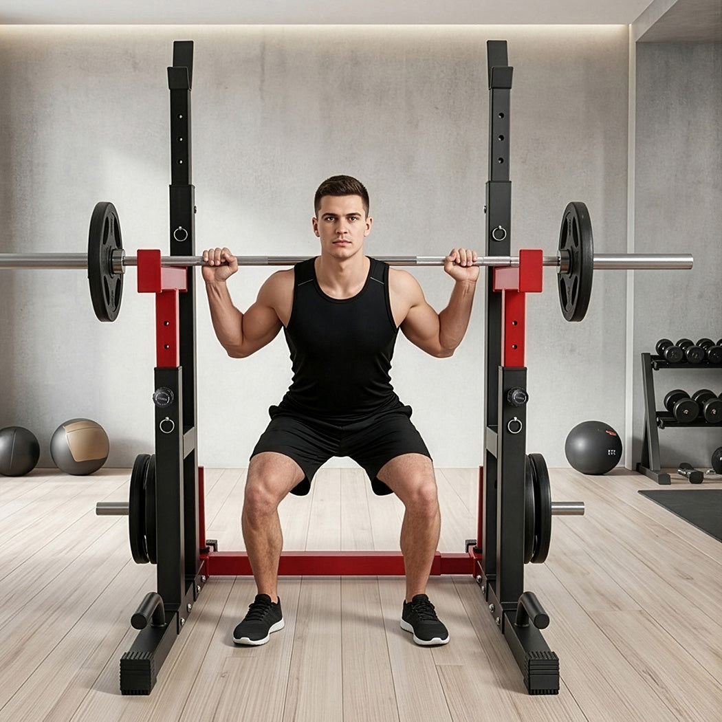 Centra Adjustable Squat Rack Barbell Stand Press Dip Station Home Gym 250KG-2072893534255583239