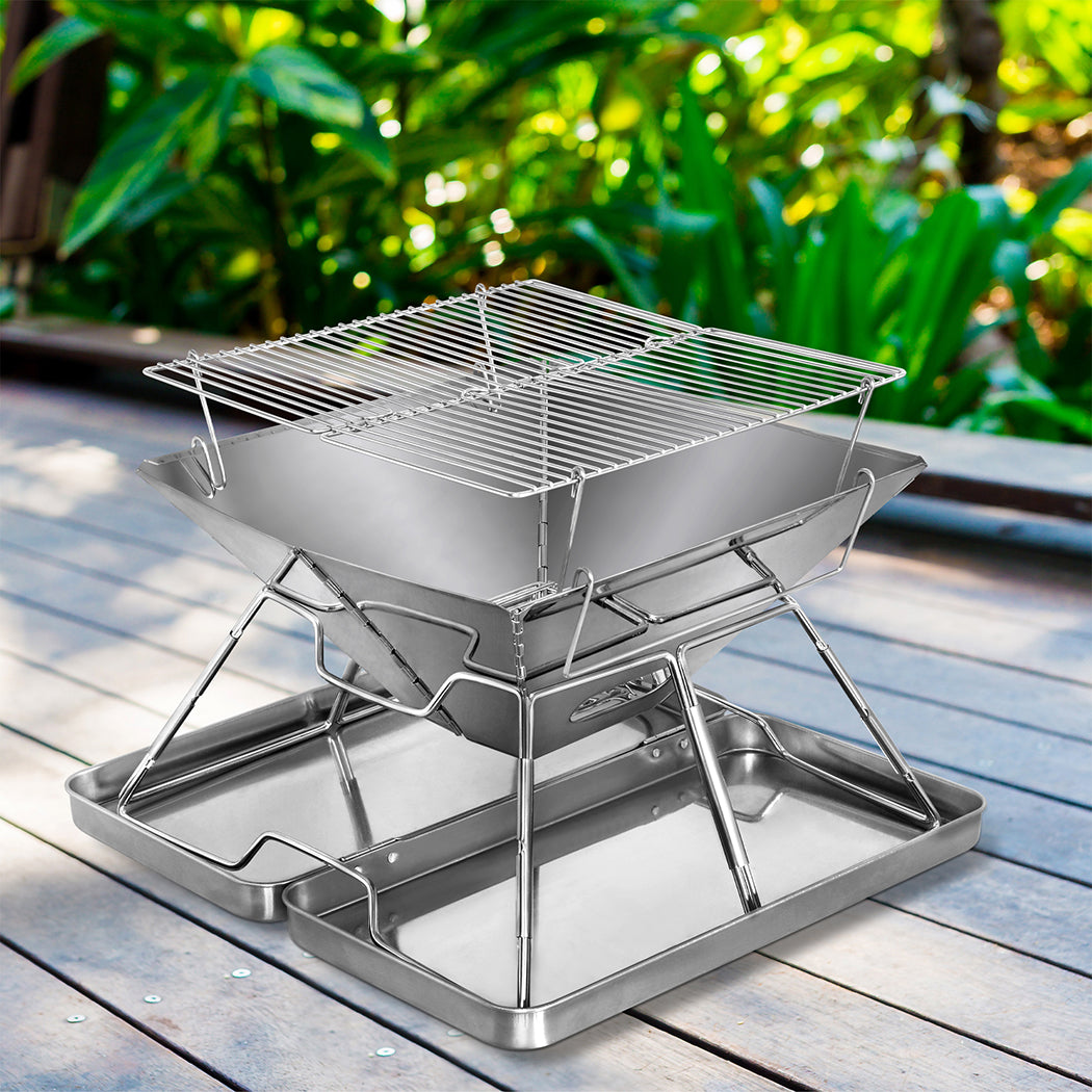 Levede Folding BBQ Portable Charcoal Grill 2-IN-1-1919892812770447367