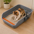 Pawz Large Cat Litter Box High Sided Open Top Cat Litter Tray 60cm Grey-2072893574265049095