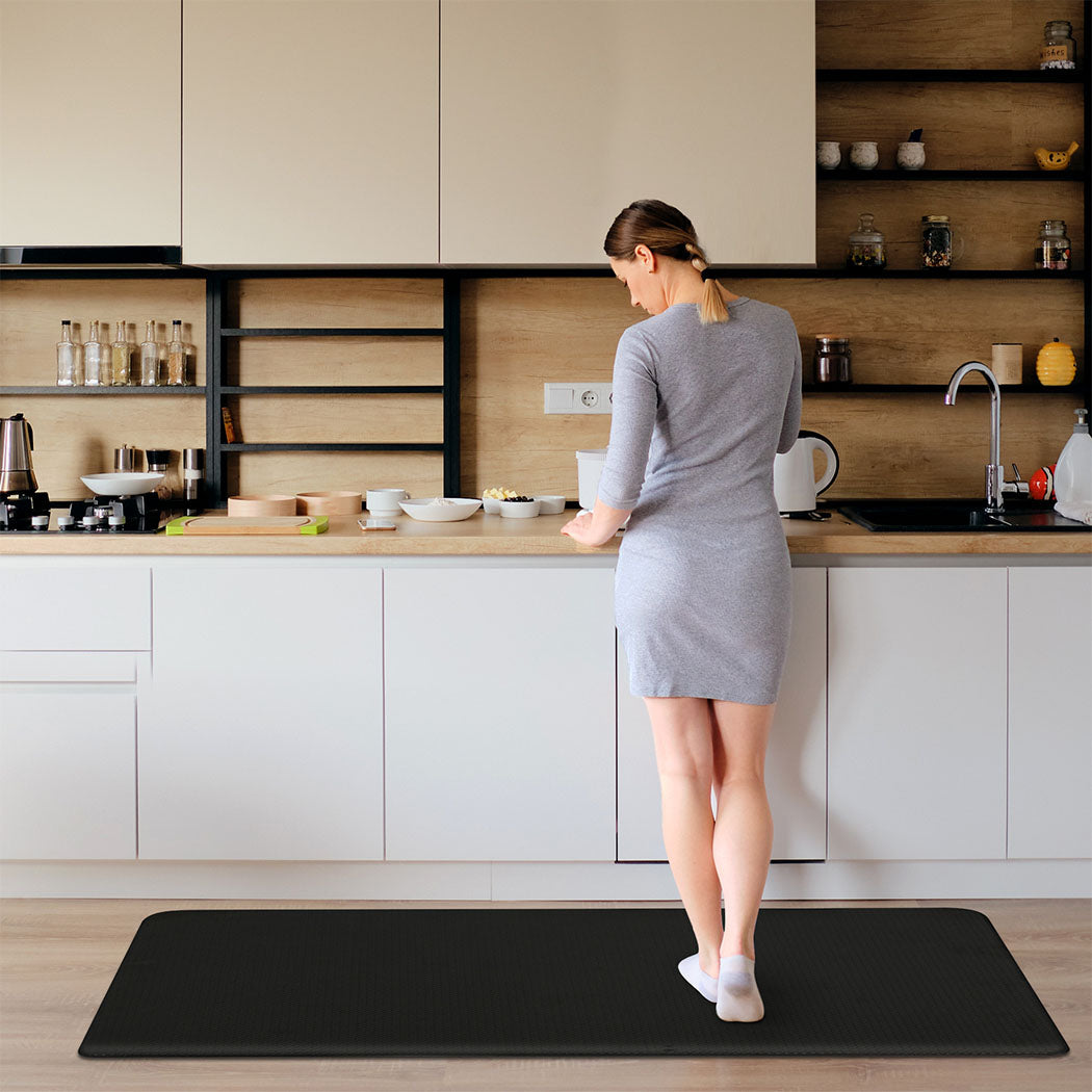 Marlow Kitchen Rug 2PCS Non Slip Anti Fatigue Mat Black-1894516802344587271