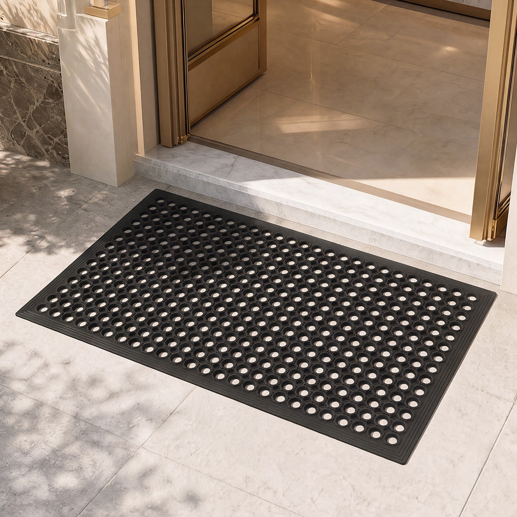 Marlow Anti Fatigue Mat Rubber Non Slip Cuttable For Entryway Garage Black-2100034956813275143