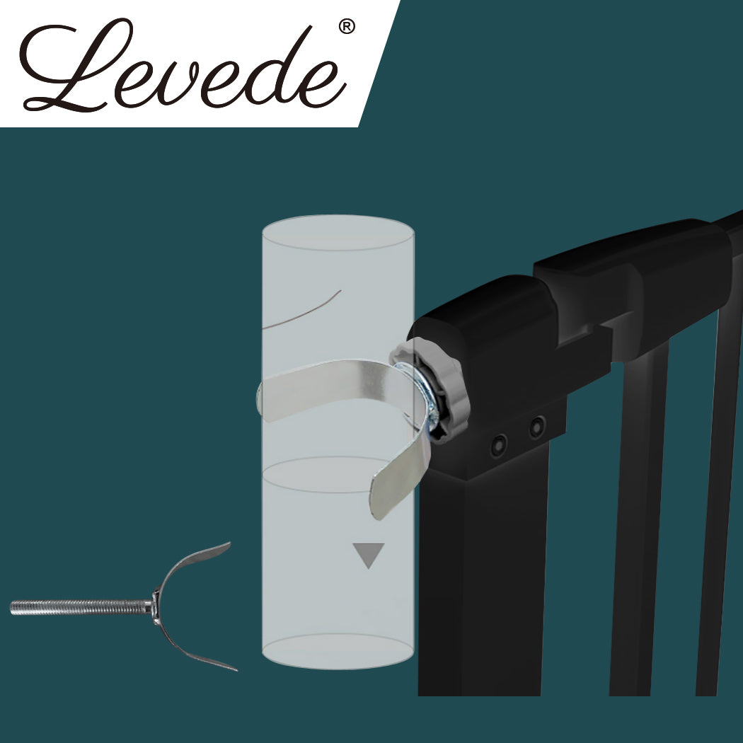 Levede Baby Safety Gate U Style Adaptor Black-1864183160301031431