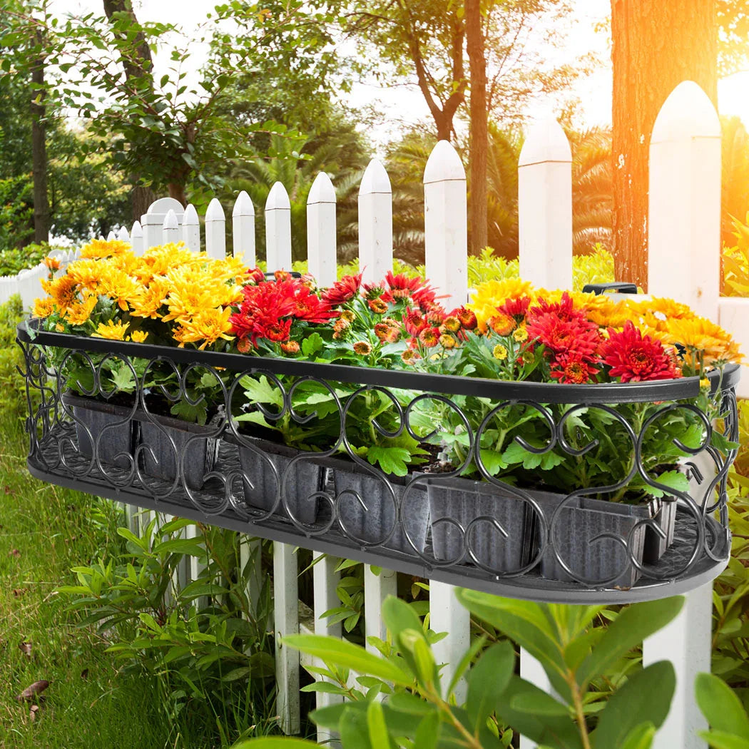 Levede Plant Stand Outdoor Indoor Home Black Oval-2018816694297956359