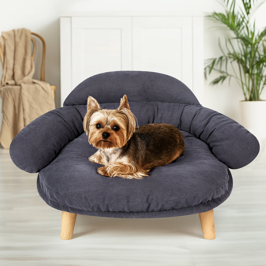 Pawz Elevated Pet Dog Cat Sofa Bed Couch L Size Grey-1910112275256184839