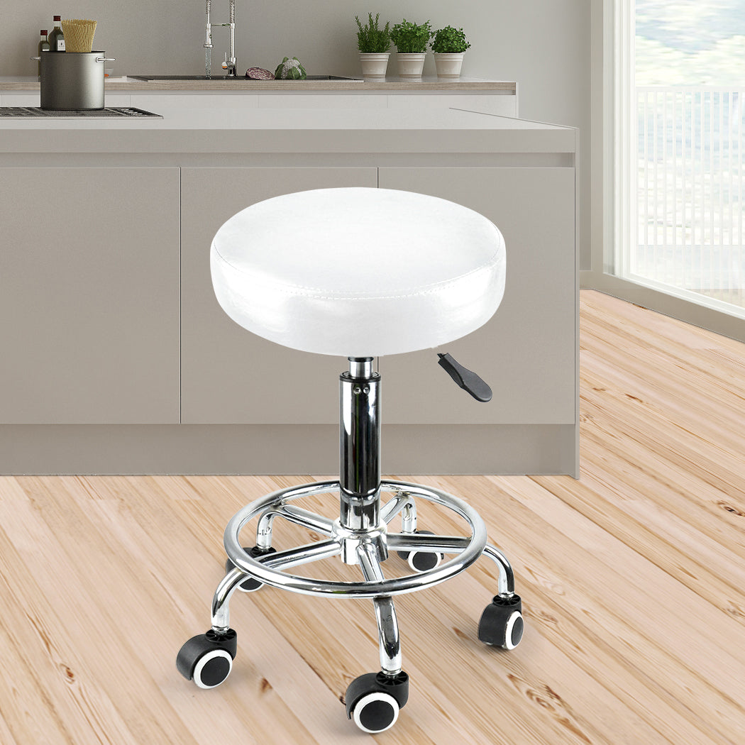 Levede Salon Stool Swivel Hairdressing White-1864184633407705095