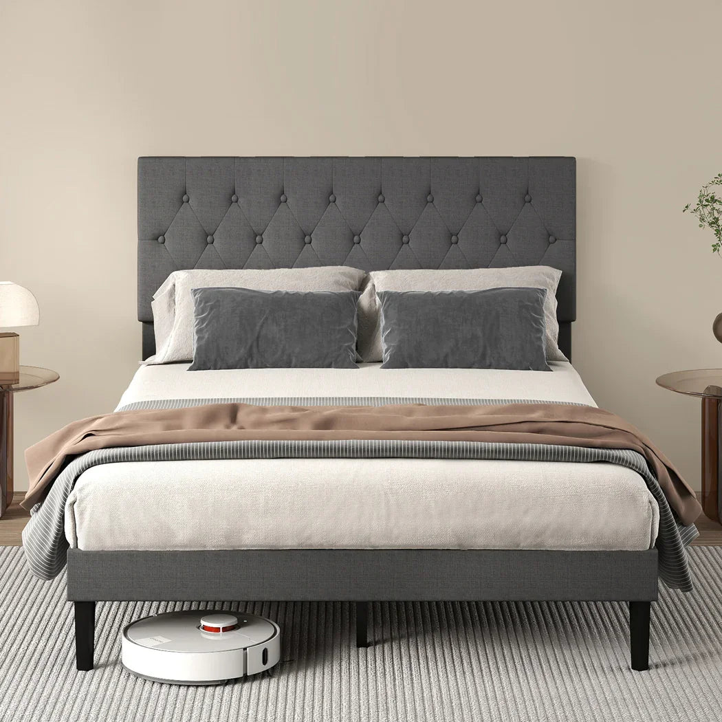 Levede Bed Frame Upholstered Platform Mattress Base Queen-2050056909104484359