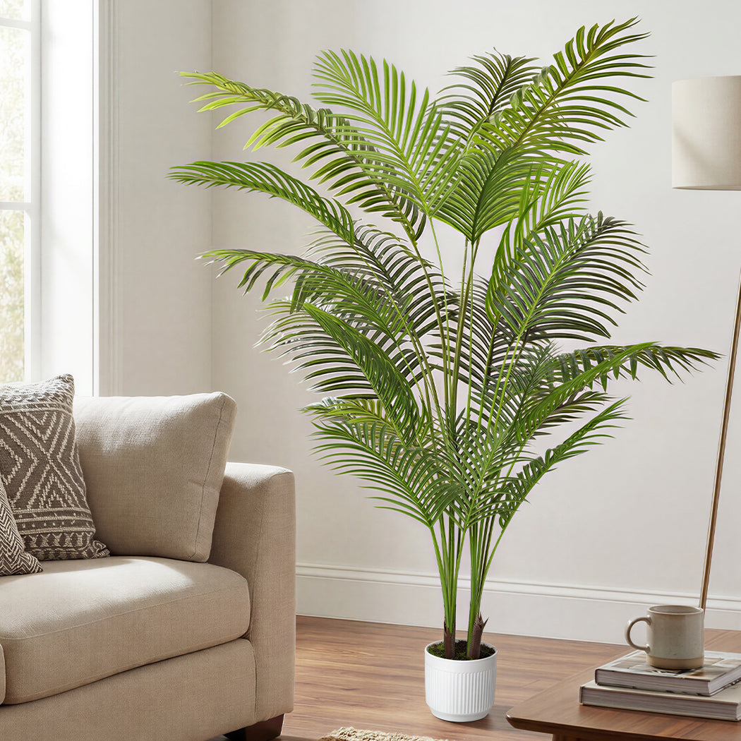 Lambu Artificial Tree Palm Fake Leaves Large Artificial Plants Indoors 180cm-2050056792716742663