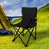 Levede 2Pcs Camping Chairs Folding Arm Black-2006733106425499655