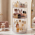 Ilus 360� Roating Makeup Organiser Vanity Countertop Shelf Cosmetic Holder White-2065254302464741383