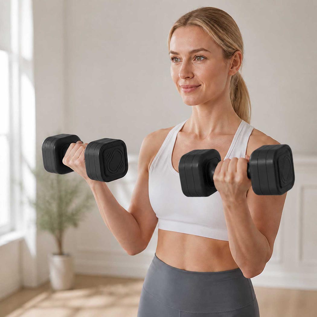 Centra Dumbbell Set Adjustable Dumbbells With TPU Grip For Home Gym Black 2pc-2109799599772995592