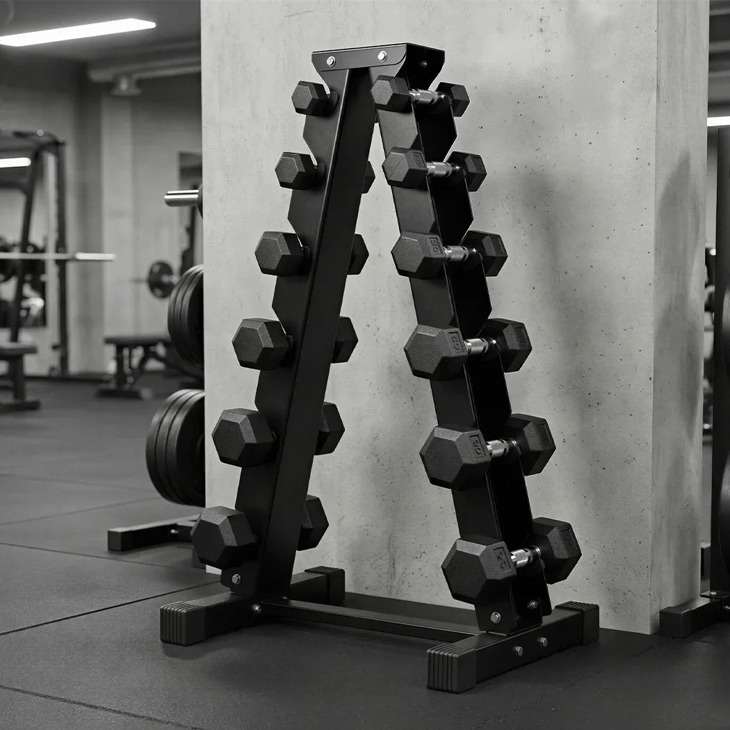 Centra Dumbbells Rack 6 Tier Stand Home Gym Exercise Storage 400kg Capacity-2050056789659095047