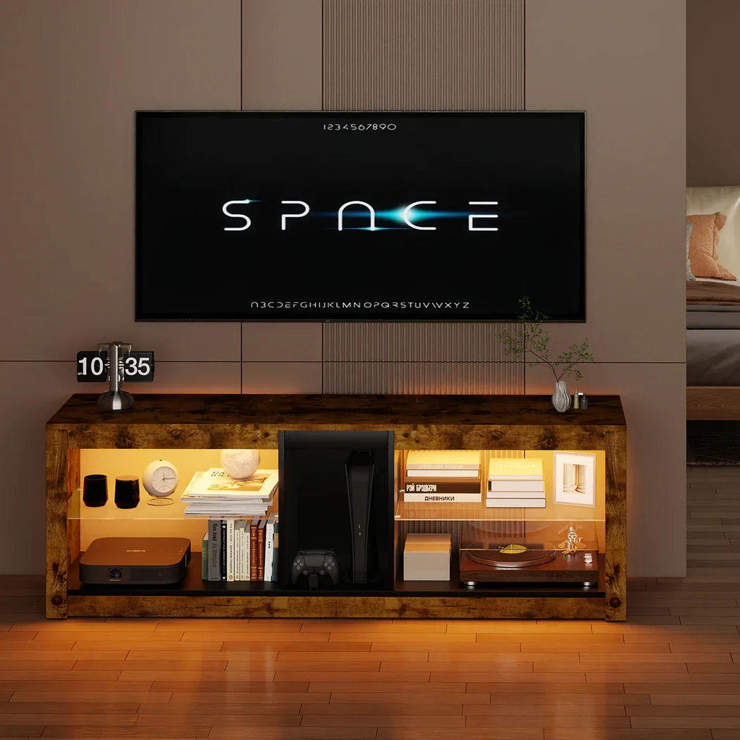 Levede TV Stand Cabinet Glass Display Storage Shelves-2050056808852230152