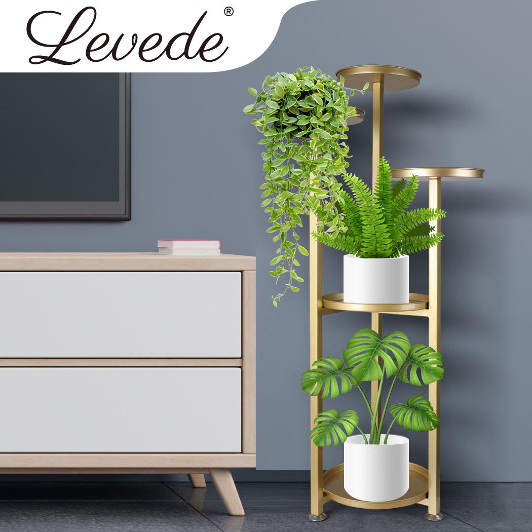 Levede Plant Stand Outdoor Indoor Flower Gold Medium-1910112814475907079