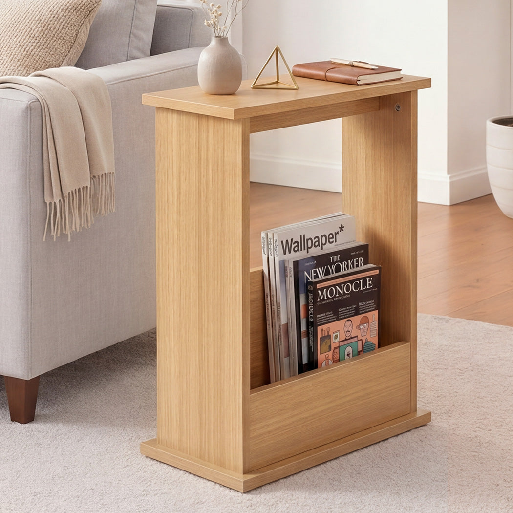 Levede Narrow Side Table Magazine Rack Slim End Bedside Storage Table Bedroom-2061251865689067527
