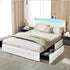 Levede Queen Bed Frame RGB LED PU 4 Drawer USB-1864183199916232711