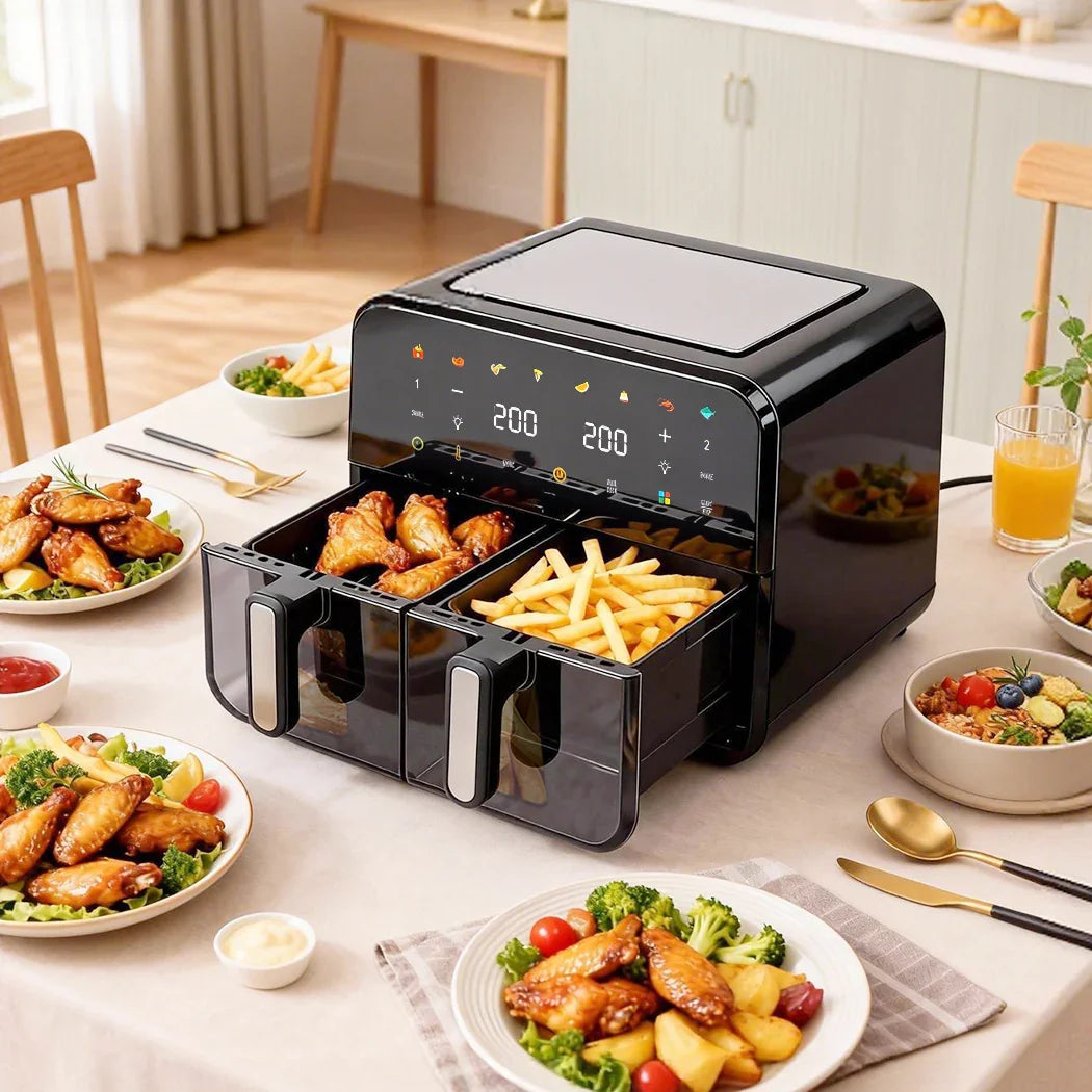 Spector 12L Dual Basket Air Fryer Electric Digital Touchscreen Oil Free Family-2050056774341496839