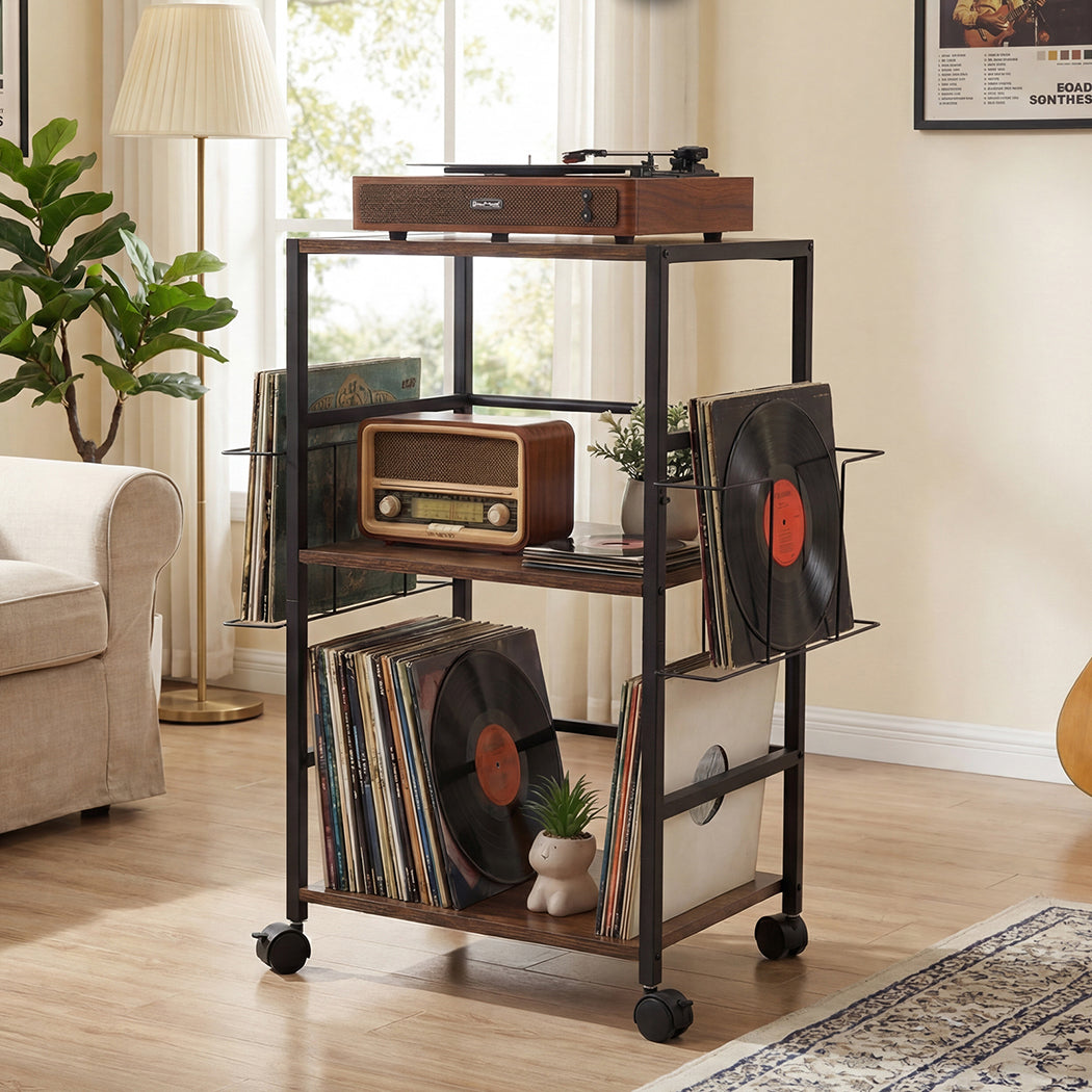 Levede Record Player Stand with Storage Vinyl Record Holder with Display Area-2061251861821919239