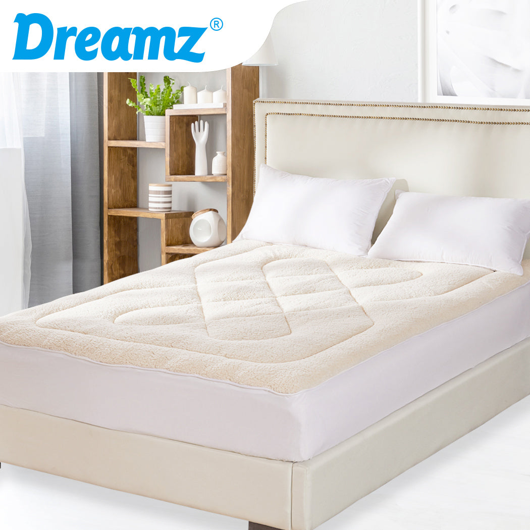DreamZ Mattress Topper 100% Wool Underlay Queen-1864184427941335047