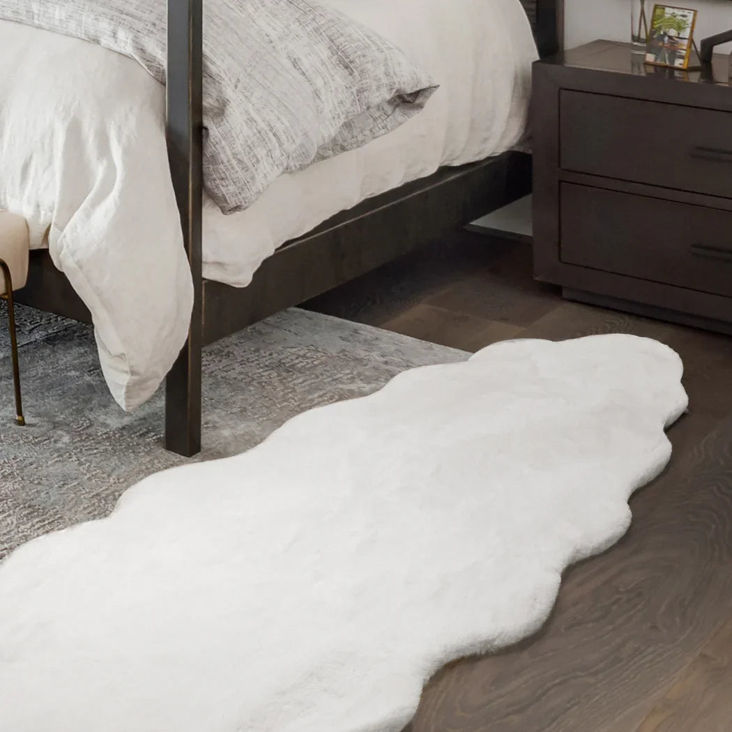 Marlow Floor Rug Area Rugs Cloud Fluffy 80X200cm White-2029387260474036230